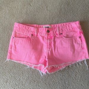 PINK denim shorts
